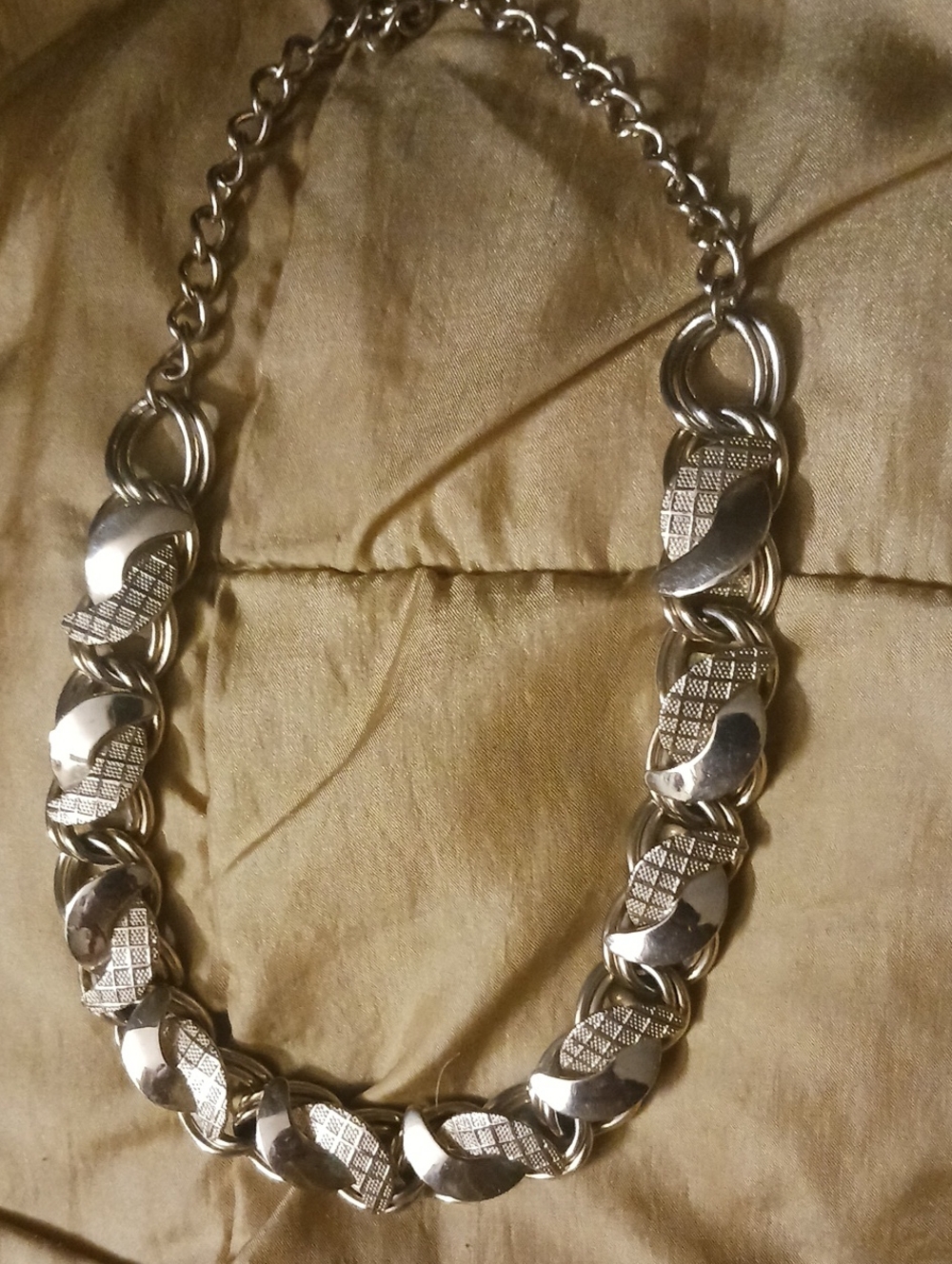 Classic Silver-Tone Linked Statement Necklace